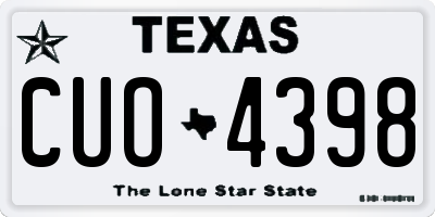 TX license plate CUO4398