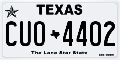 TX license plate CUO4402