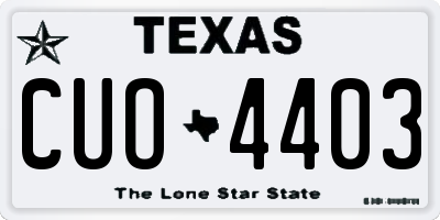 TX license plate CUO4403