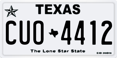 TX license plate CUO4412