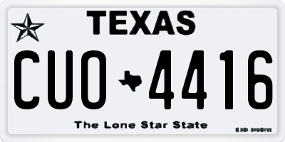 TX license plate CUO4416