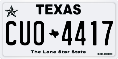 TX license plate CUO4417