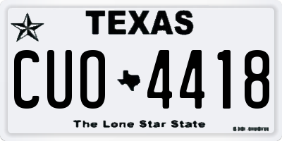 TX license plate CUO4418