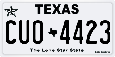TX license plate CUO4423