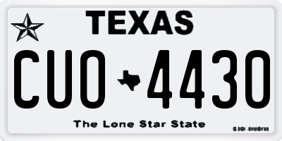 TX license plate CUO4430