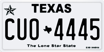TX license plate CUO4445