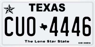 TX license plate CUO4446