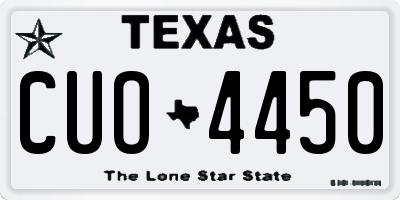 TX license plate CUO4450