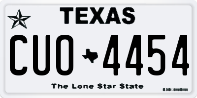 TX license plate CUO4454