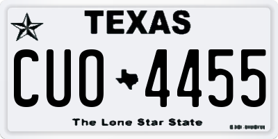 TX license plate CUO4455