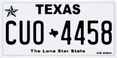 TX license plate CUO4458