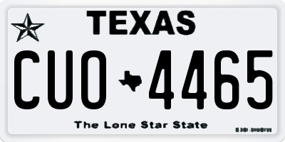 TX license plate CUO4465