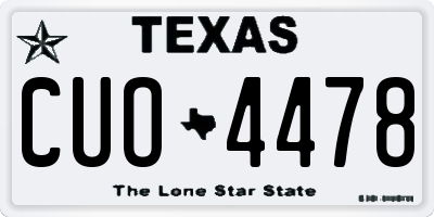 TX license plate CUO4478