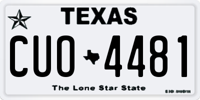TX license plate CUO4481