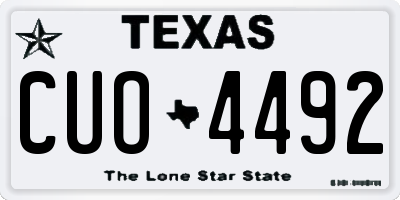 TX license plate CUO4492