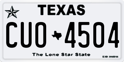 TX license plate CUO4504