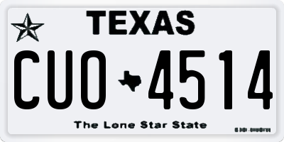 TX license plate CUO4514