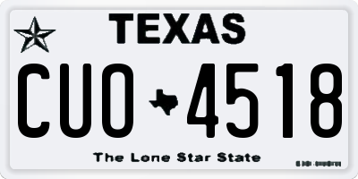 TX license plate CUO4518