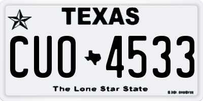 TX license plate CUO4533