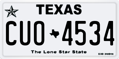 TX license plate CUO4534