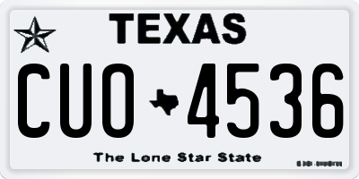 TX license plate CUO4536