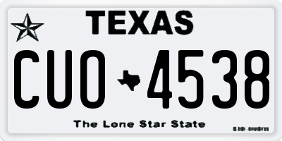 TX license plate CUO4538