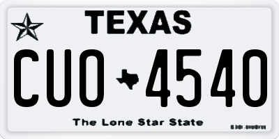 TX license plate CUO4540