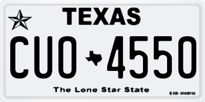 TX license plate CUO4550