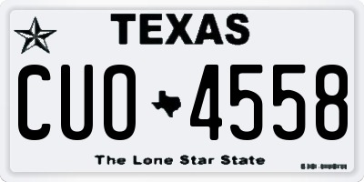 TX license plate CUO4558