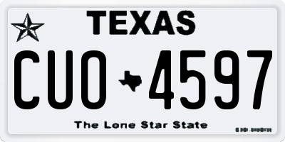 TX license plate CUO4597