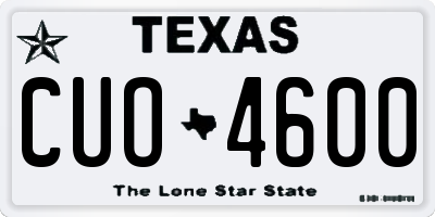 TX license plate CUO4600