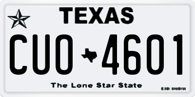 TX license plate CUO4601