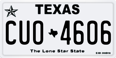 TX license plate CUO4606