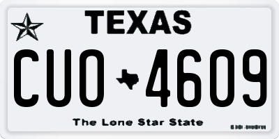 TX license plate CUO4609