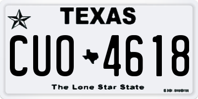 TX license plate CUO4618
