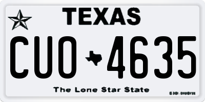 TX license plate CUO4635