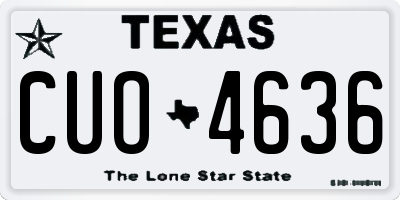 TX license plate CUO4636