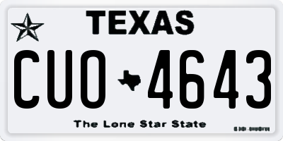 TX license plate CUO4643