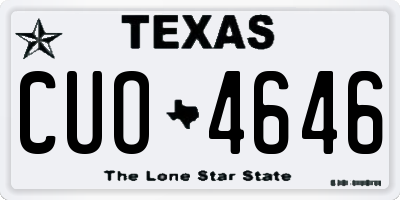 TX license plate CUO4646