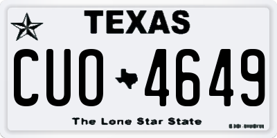 TX license plate CUO4649