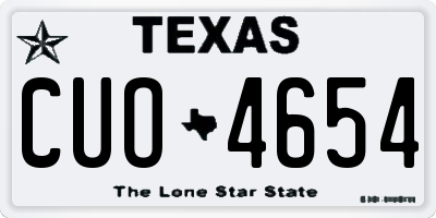 TX license plate CUO4654