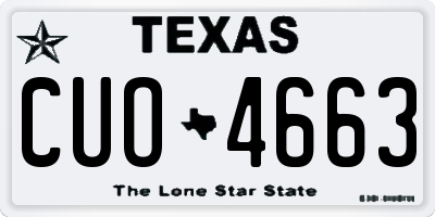 TX license plate CUO4663