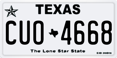 TX license plate CUO4668