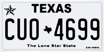 TX license plate CUO4699