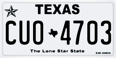 TX license plate CUO4703