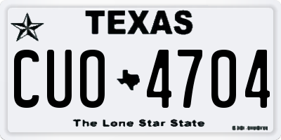 TX license plate CUO4704