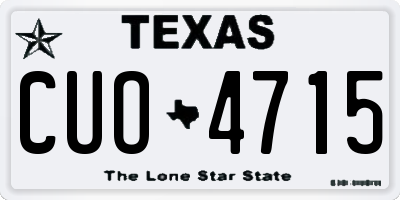 TX license plate CUO4715