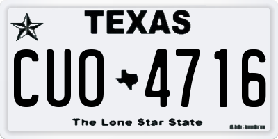 TX license plate CUO4716