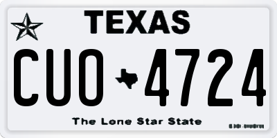 TX license plate CUO4724