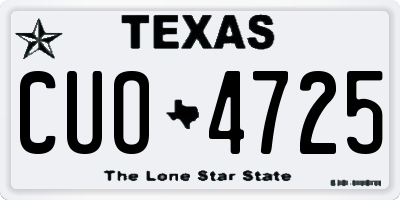 TX license plate CUO4725